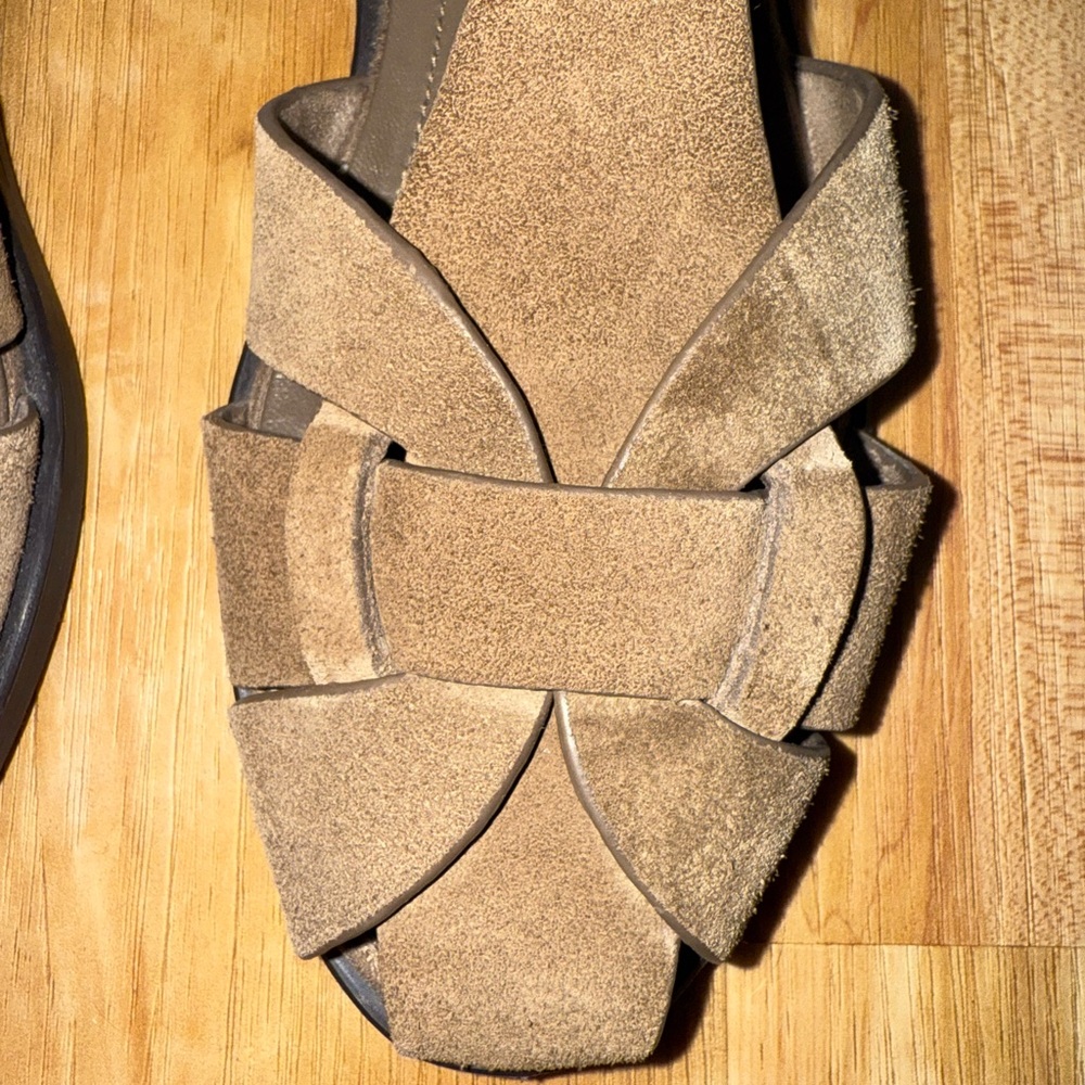 Taupe Gray Suede Women's Sandals - Picture 5 of 9